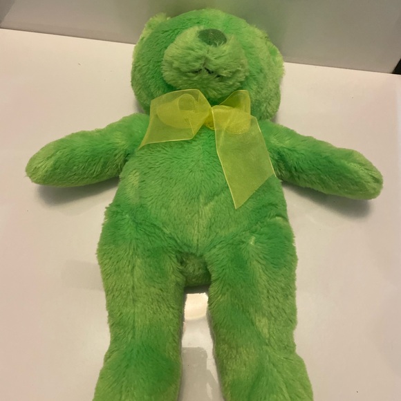 Green Plush Teddy Bear Size Medium - Picture 4 of 4